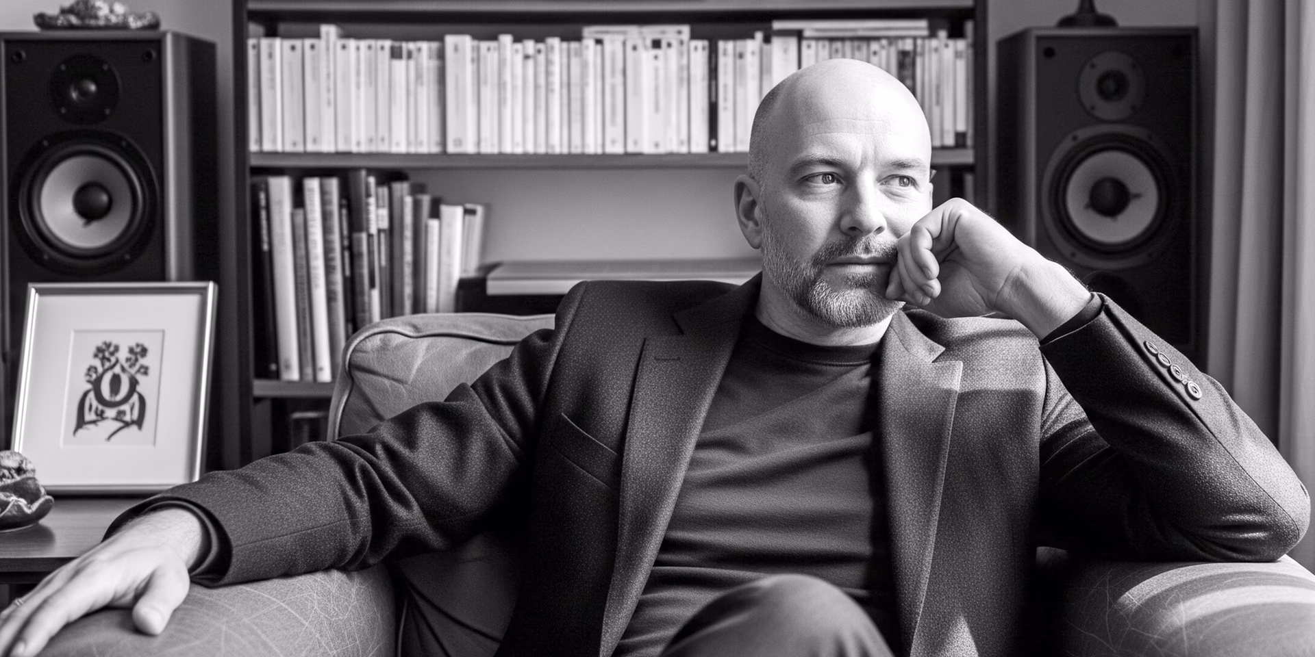 Zmartwiony mężczyzna siedzący na kanapie